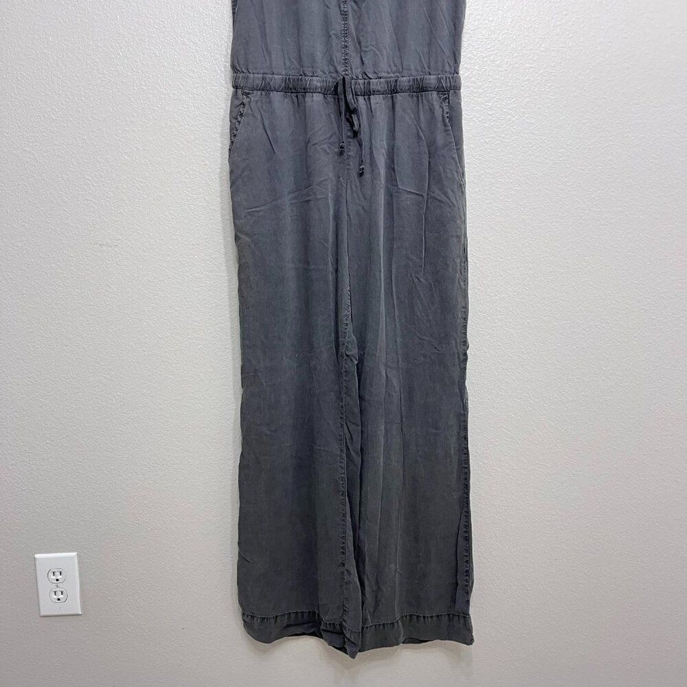 Bella Dahl Jumpsuit Size Large Women's Dark Gray Sleeveless Open Back Wide Leg - Picture 3 of 6